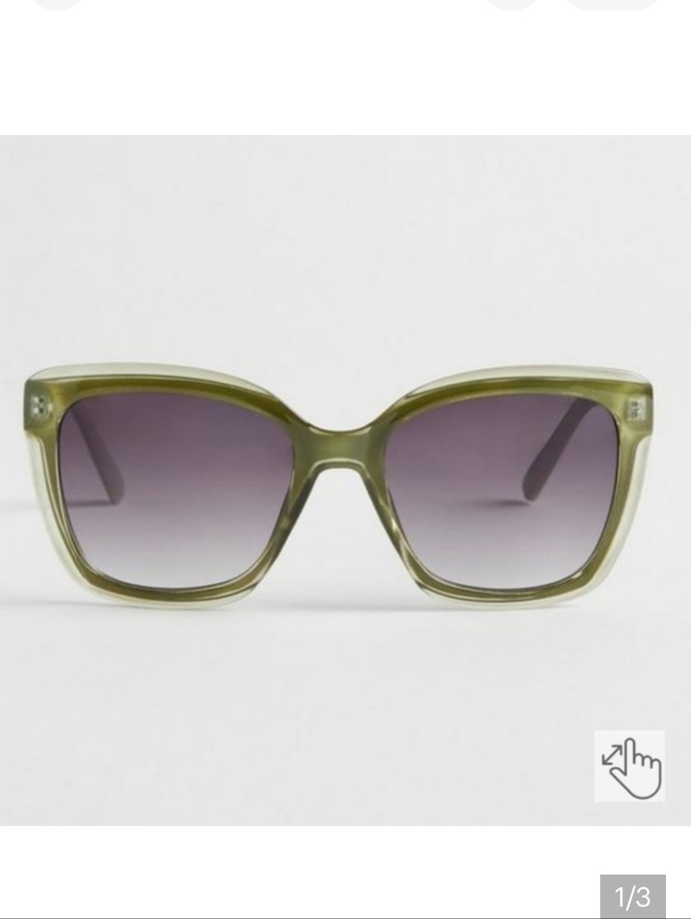 🆕️ OLIVE GREEN RECTANGLE SMOKE LENS SUNGLASSES